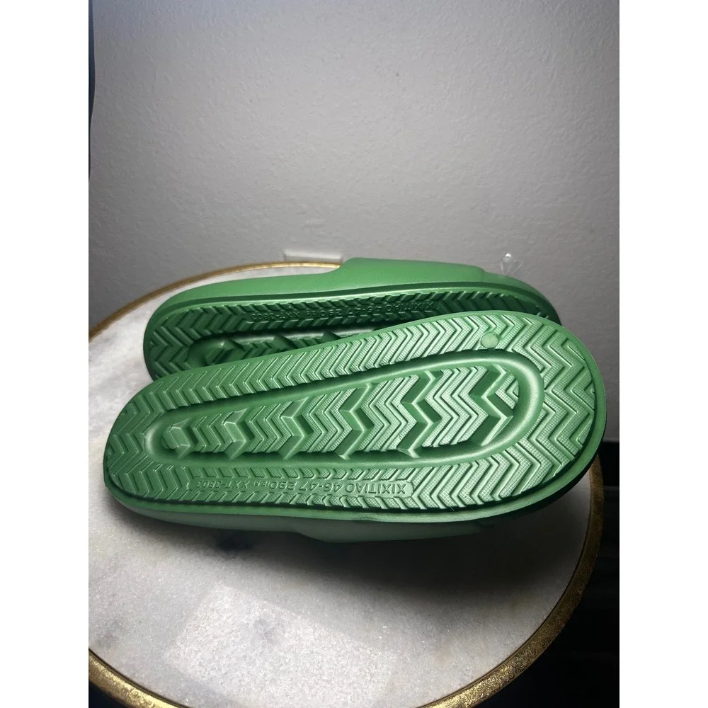Green EVA Foam Platform Slide Sandals Mens Size Dog Graphic New